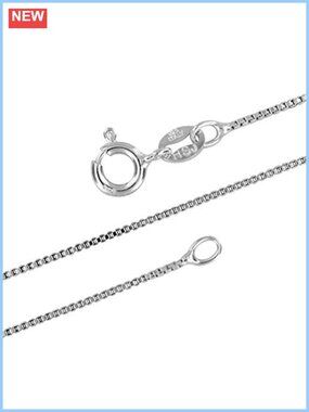 925 Sterling Silver 1mm Box Chain Necklace 19 Inch Italian